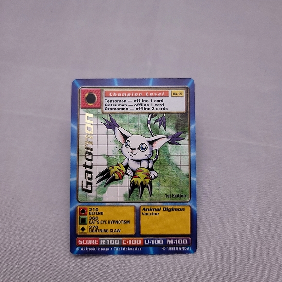 *Rare* Digimon 1999 Gatomon Bo-15 First Edition Gold Stamp - Picture 1 of 2